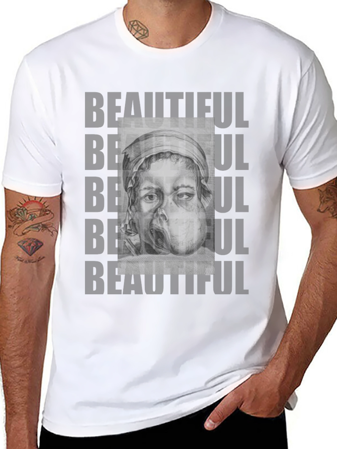Unique Graphic Tee: Beautiful Print