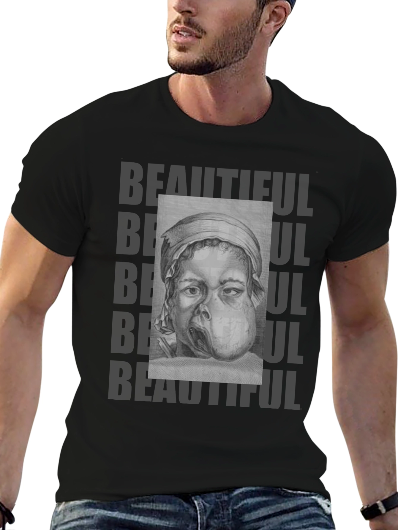 Unique Graphic Tee: Beautiful Print