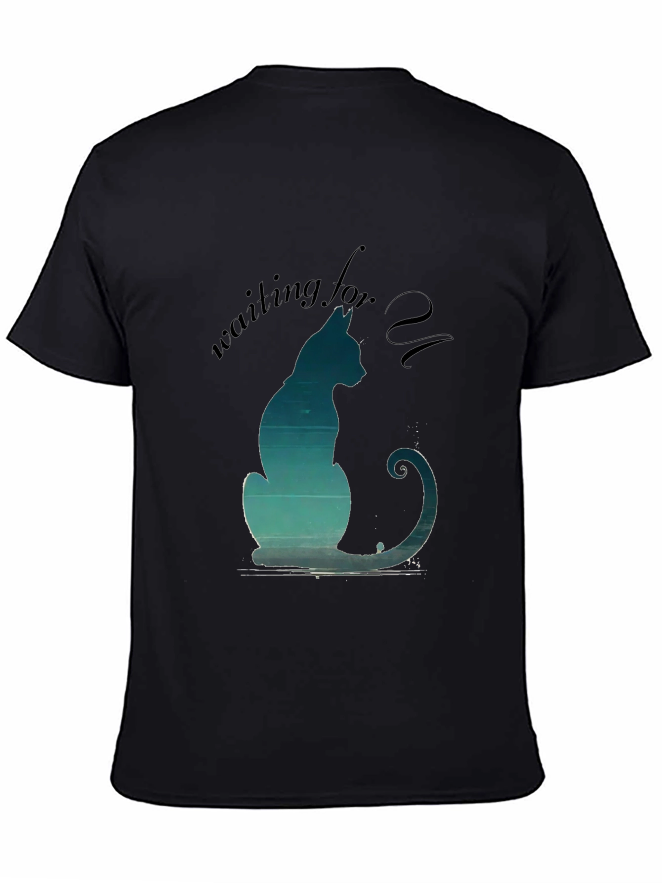 Waiting Cat Graphic Print Mens T-Shirt