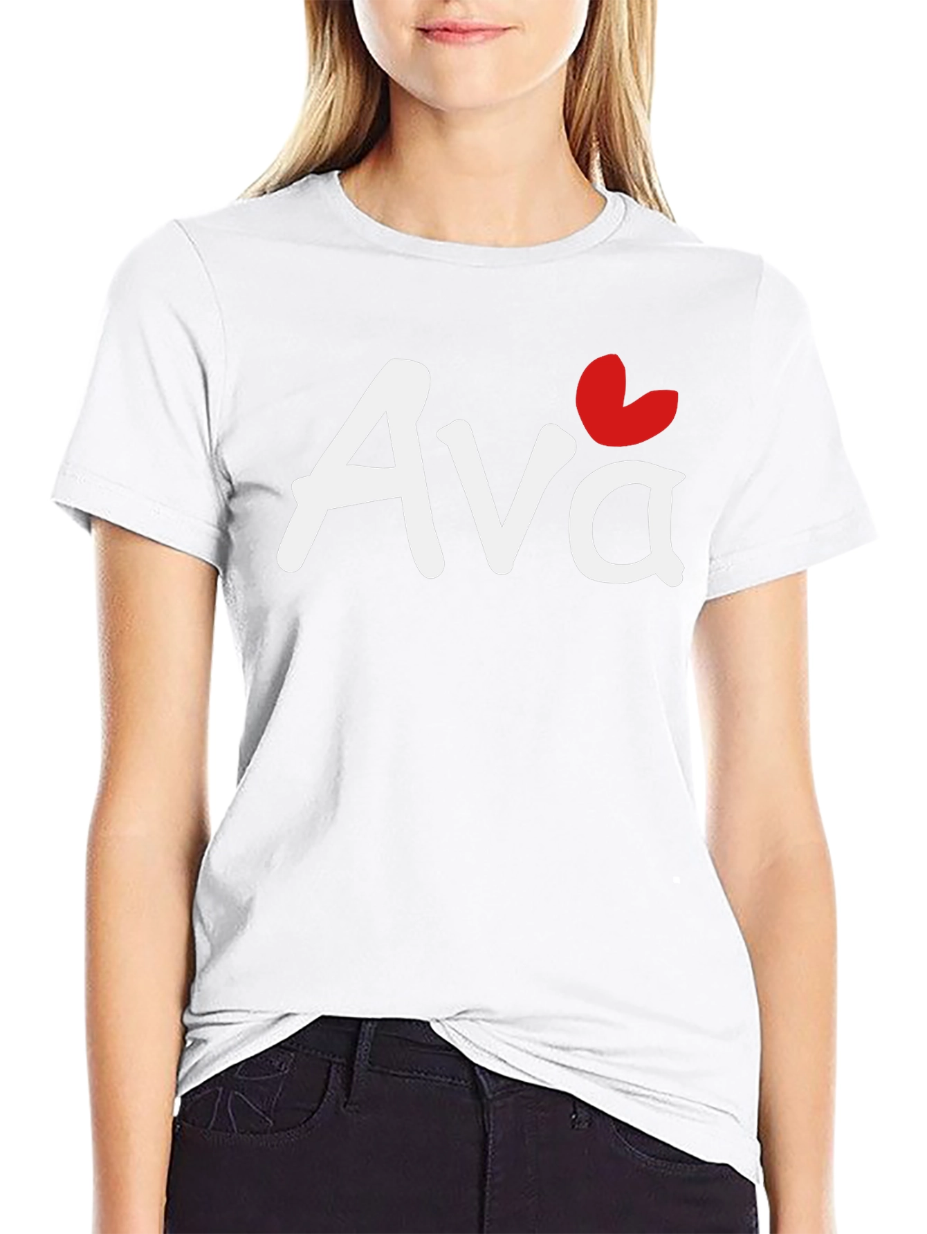 Personalized Ava Heart T-Shirt