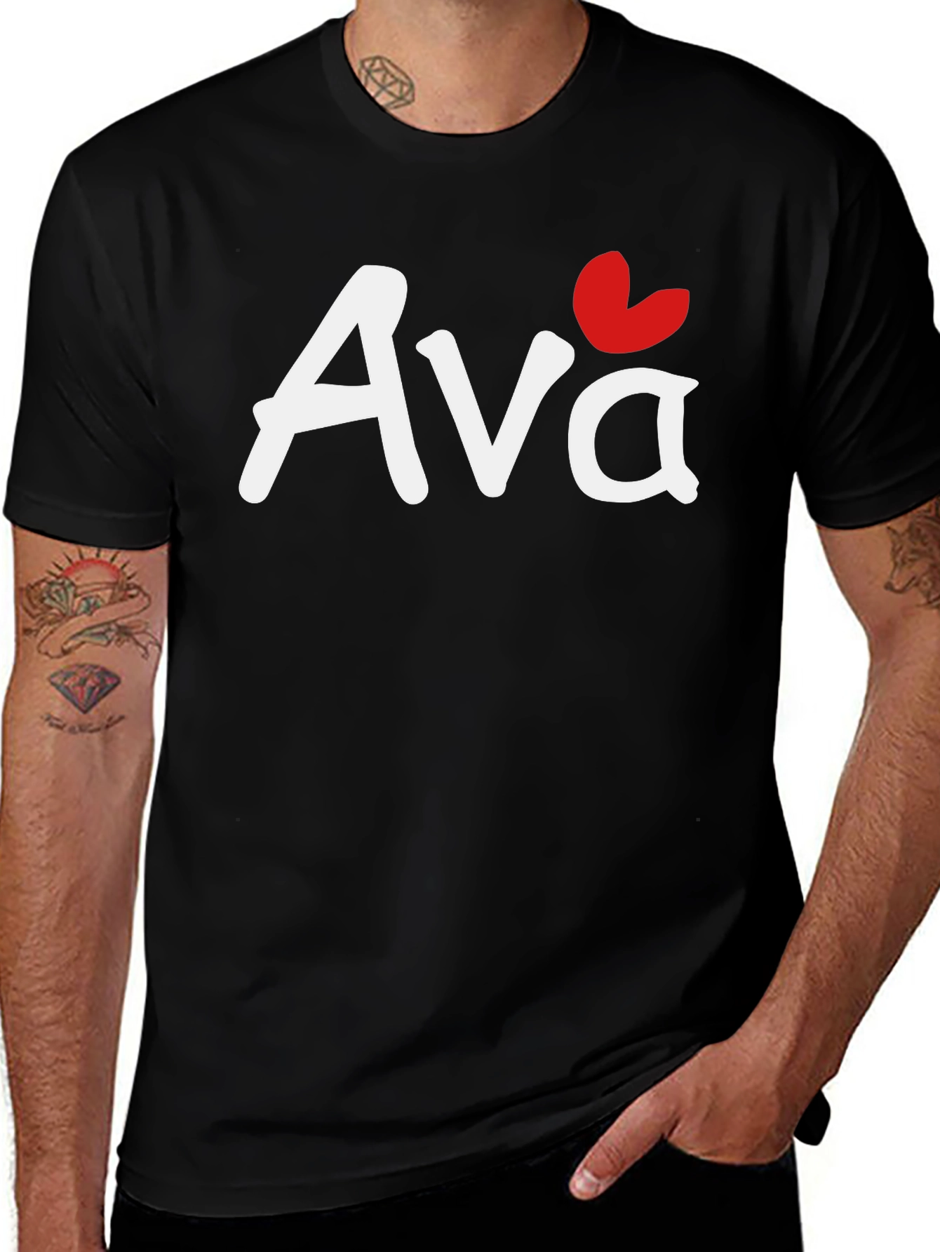 Personalized Ava Heart T-Shirt
