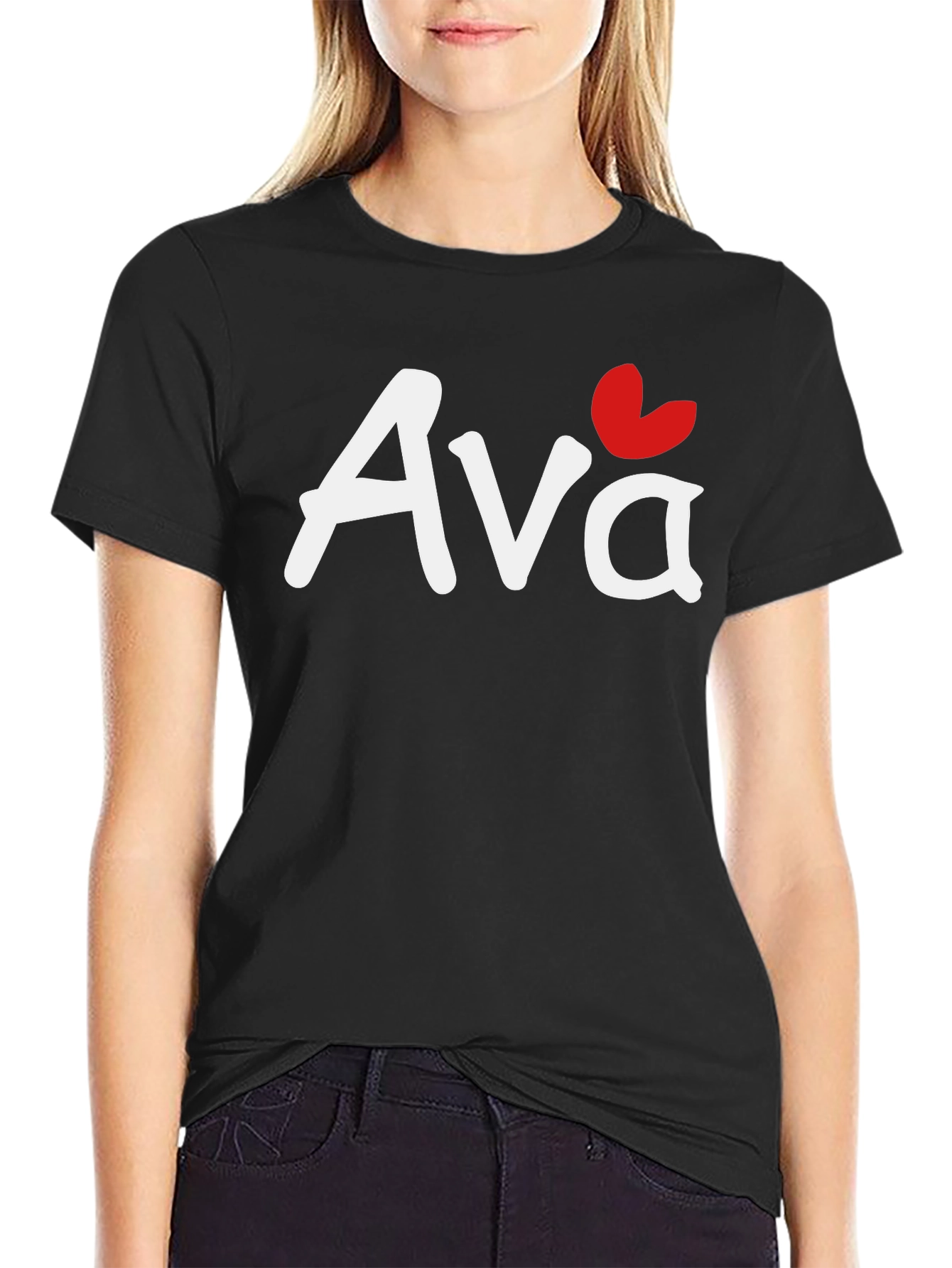 Personalized Ava Heart T-Shirt