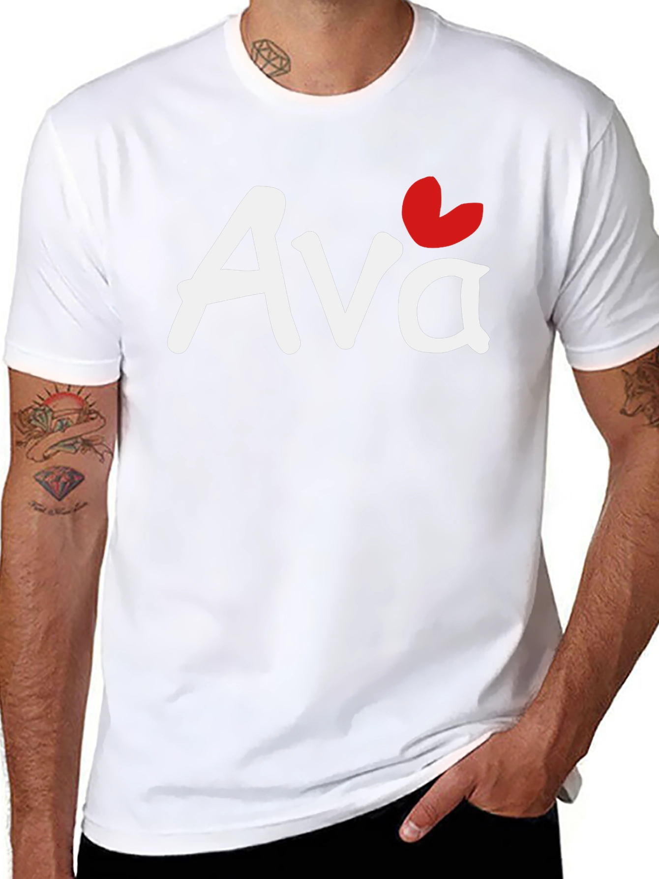 Personalized Ava Heart T-Shirt