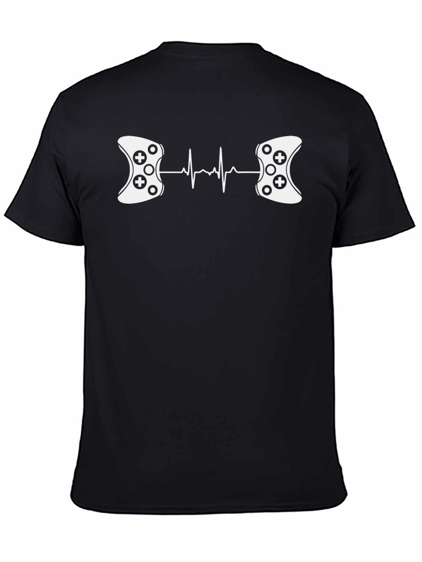 Gamer Heartbeat T-Shirt - Black Cotton Gaming Tee