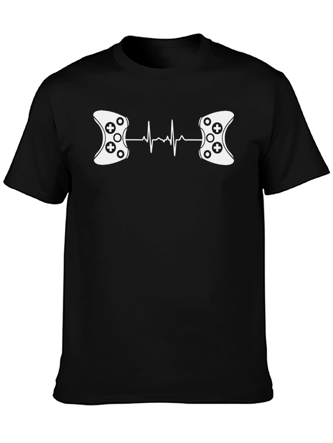 Gamer Heartbeat T-Shirt - Black Cotton Gaming Tee