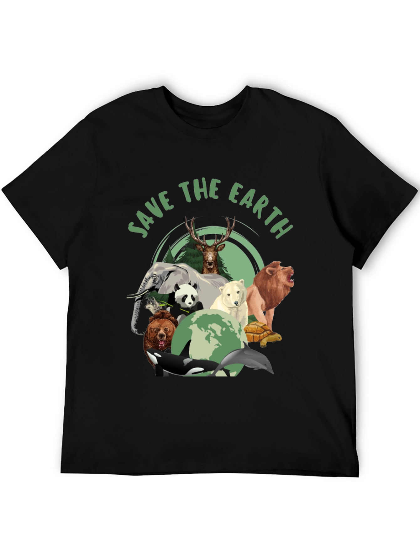 Save The Earth Animal Graphic T-Shirt
