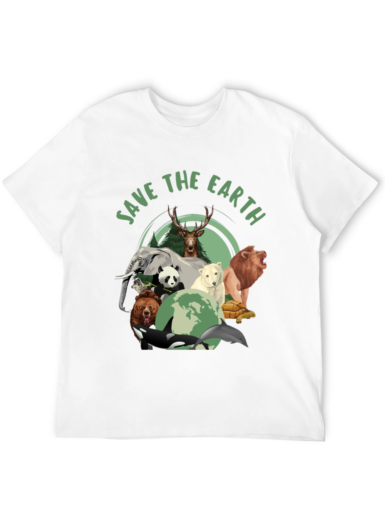 Save The Earth Animal Graphic T-Shirt