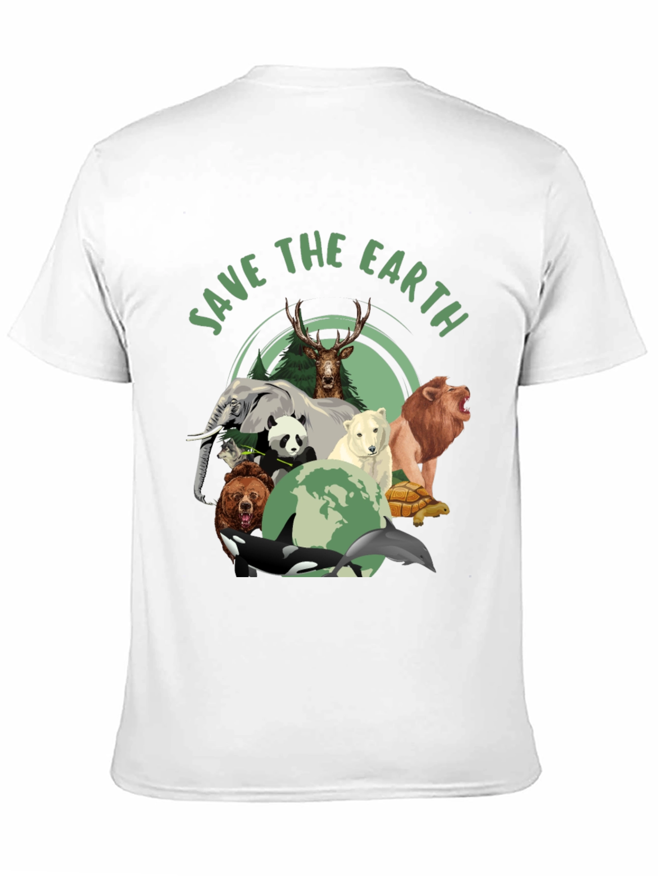 Save The Earth Animal Graphic T-Shirt