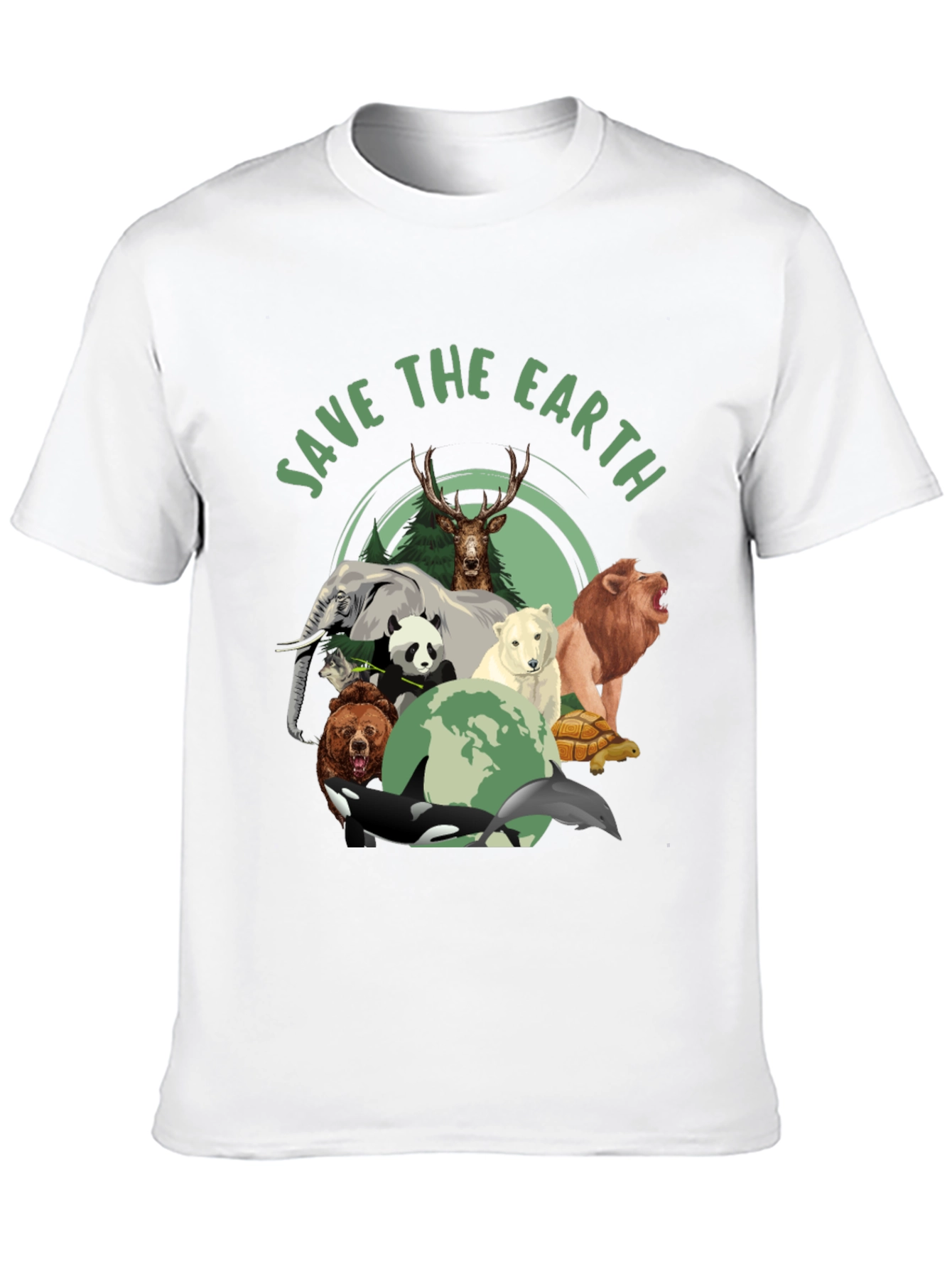 Save The Earth Animal Graphic T-Shirt