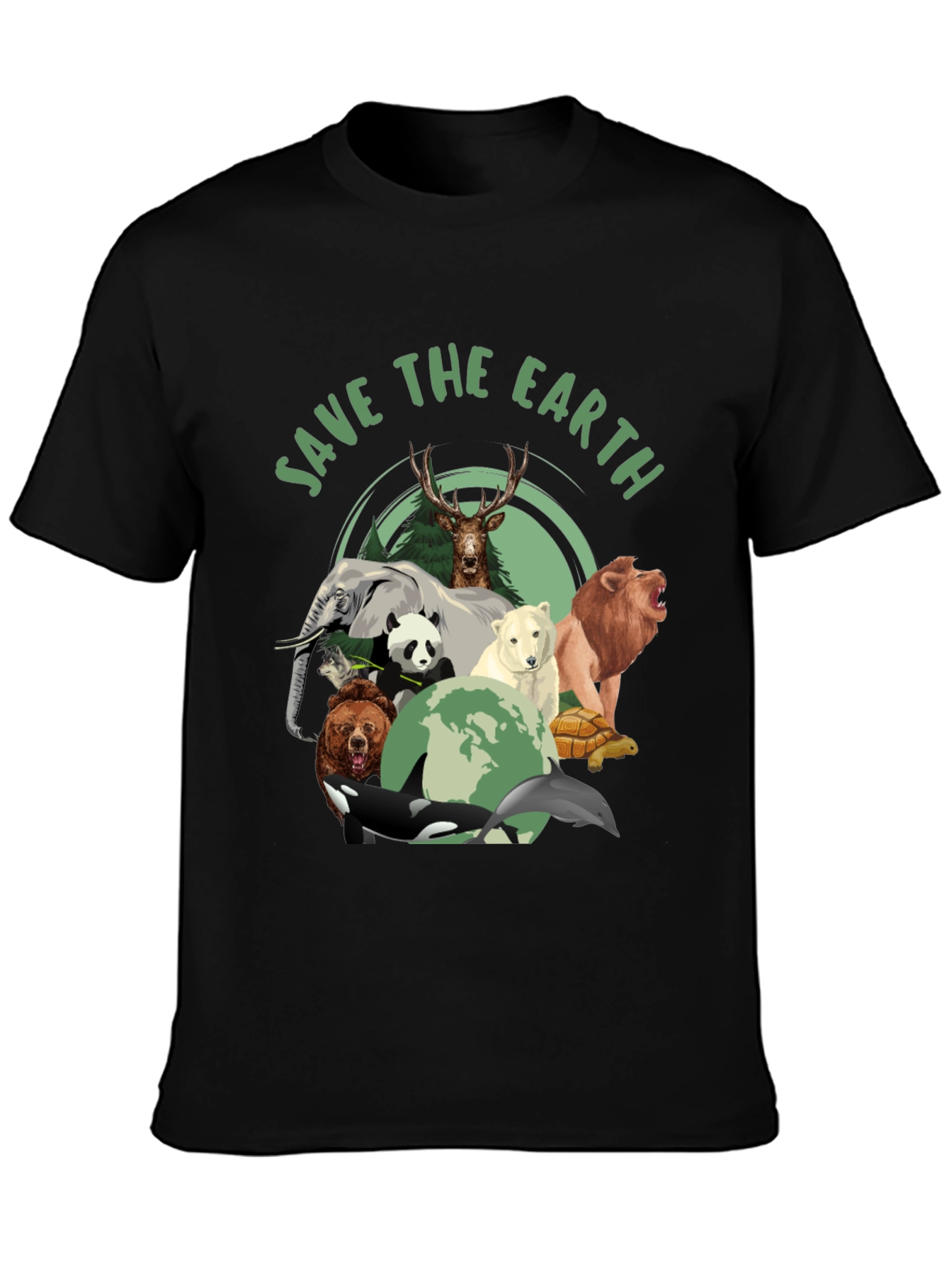 Save The Earth Animal Graphic T-Shirt