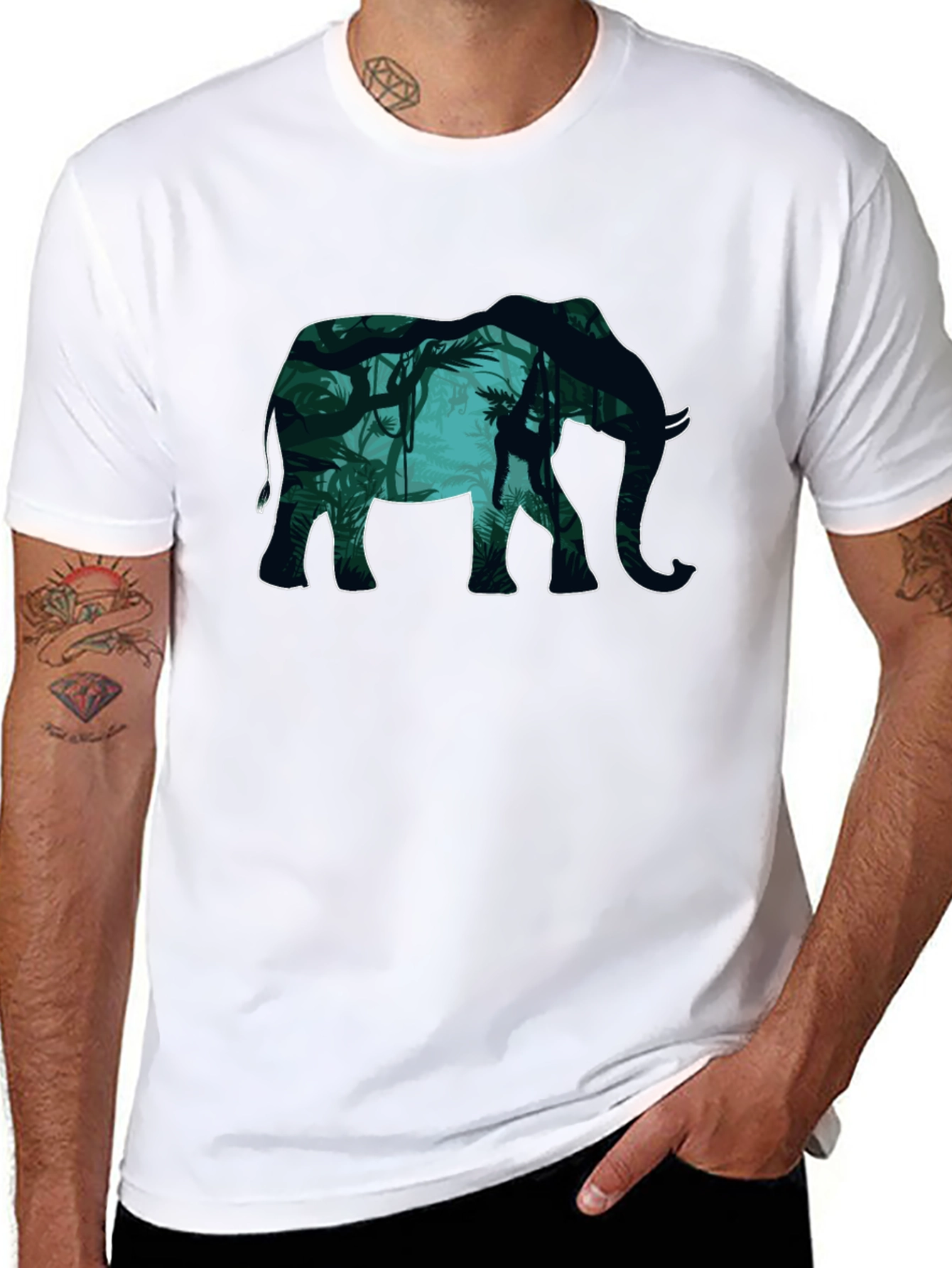 Elephant Jungle Graphic T-Shirt