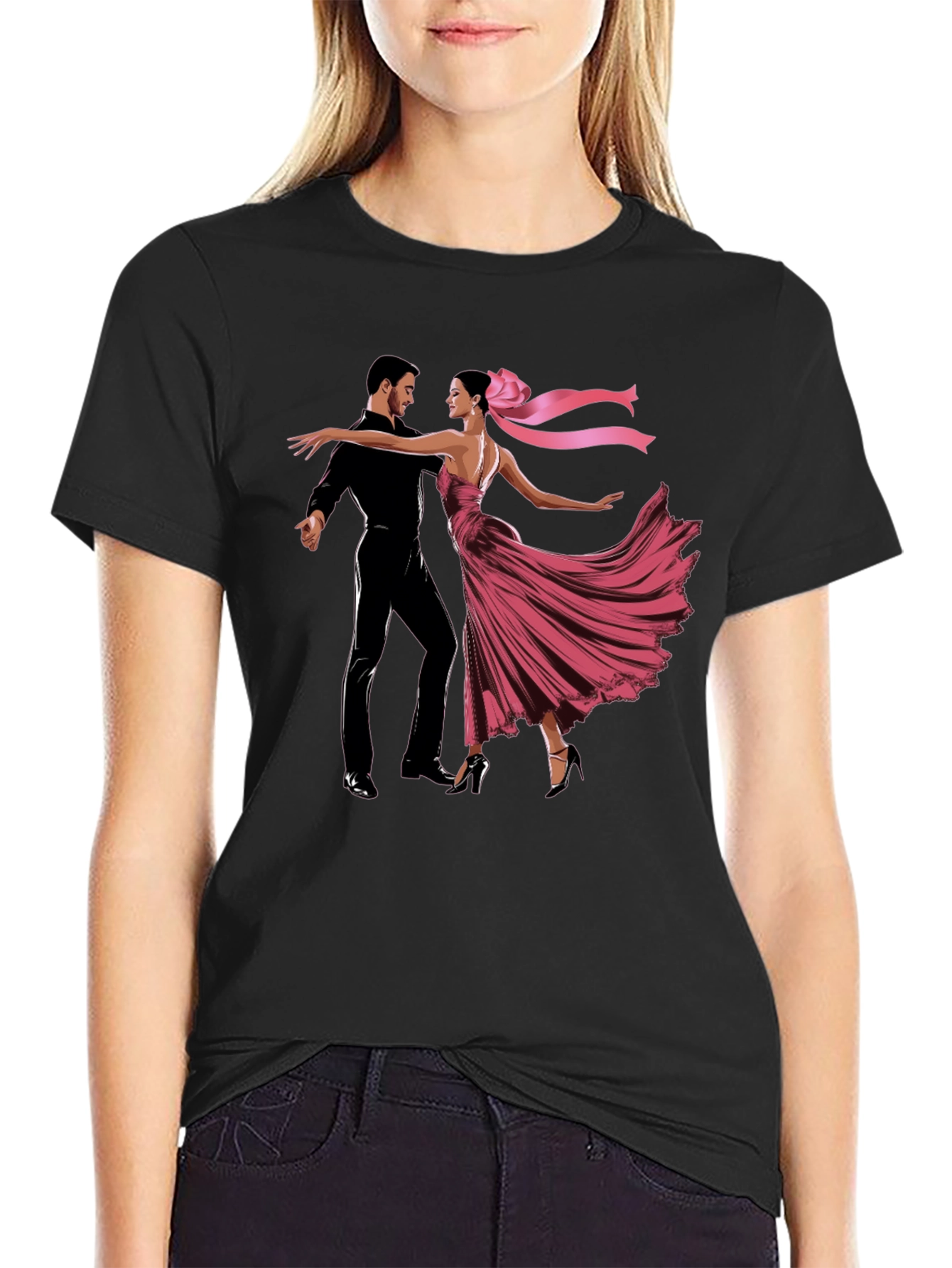 Dancing Couple Graphic T-Shirt - Elegant Style