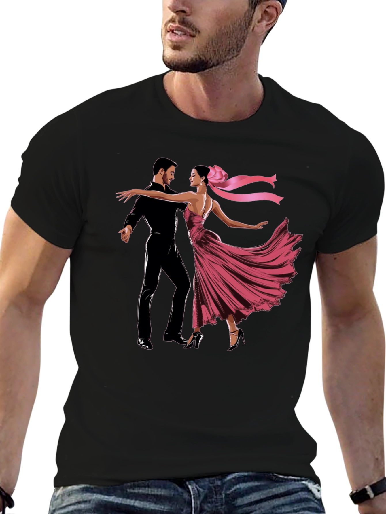 Dancing Couple Graphic T-Shirt - Elegant Style