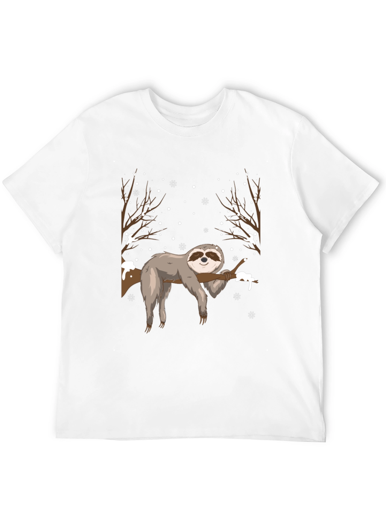 Sloth in Winter Mens T-Shirt