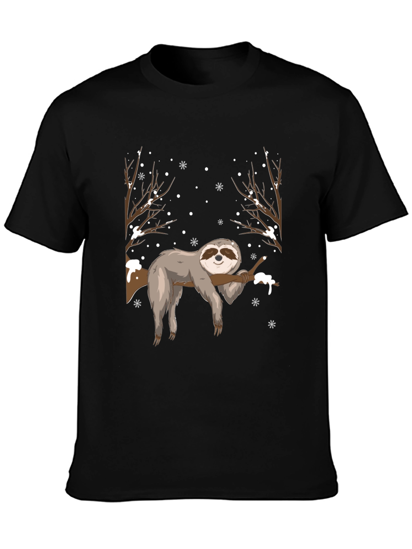 Sloth in Winter Mens T-Shirt