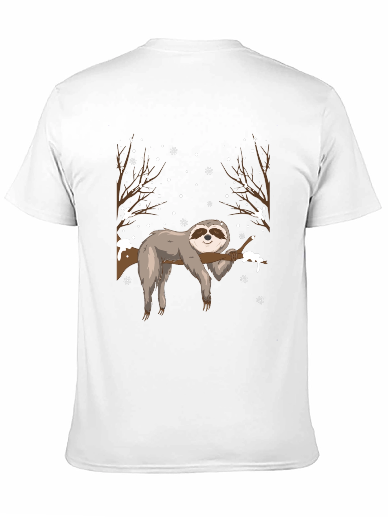 Sloth in Winter Mens T-Shirt