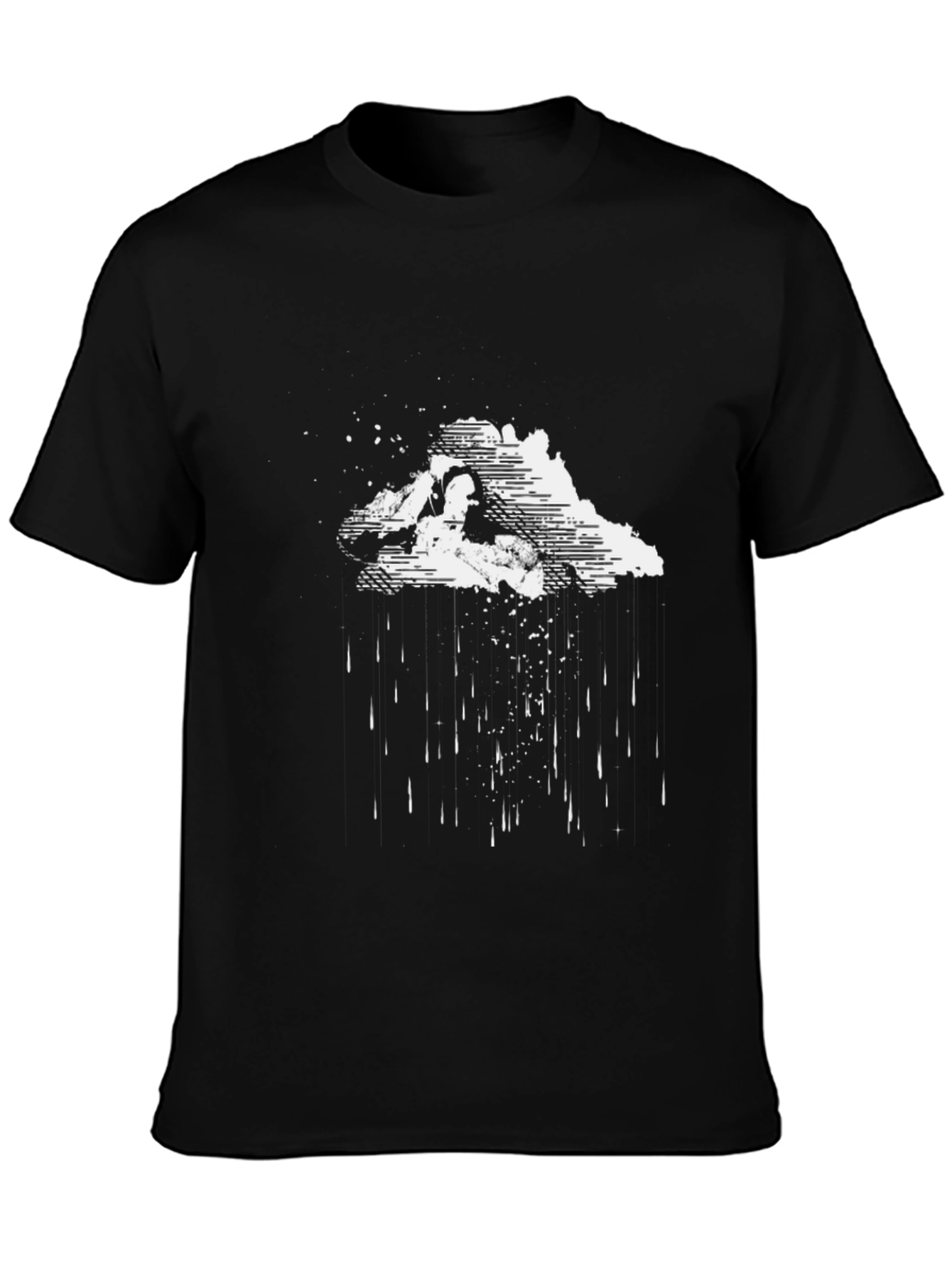 Black Graphic Tee - Rainy Cloud Design