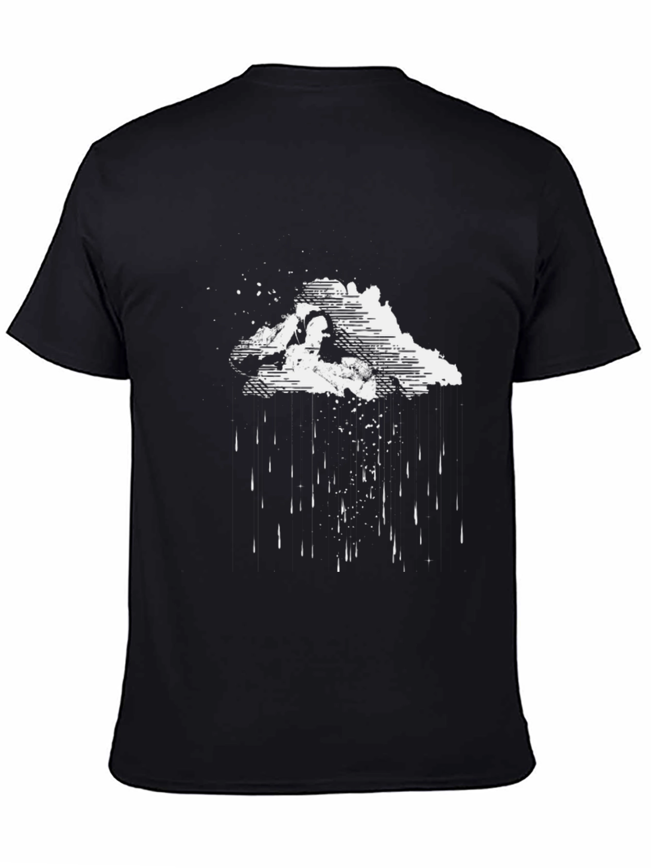 Black Graphic Tee - Rainy Cloud Design