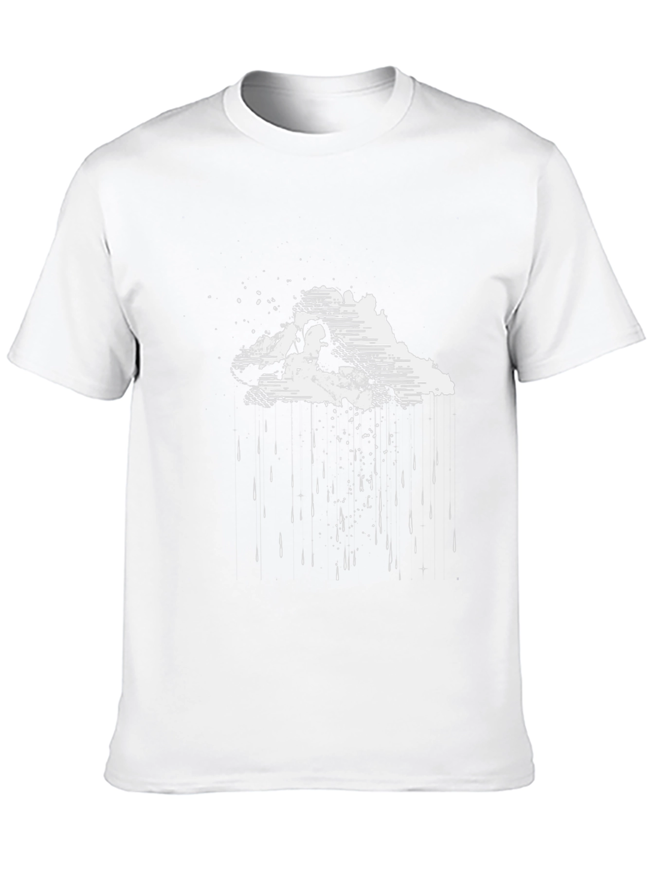 Black Graphic Tee - Rainy Cloud Design
