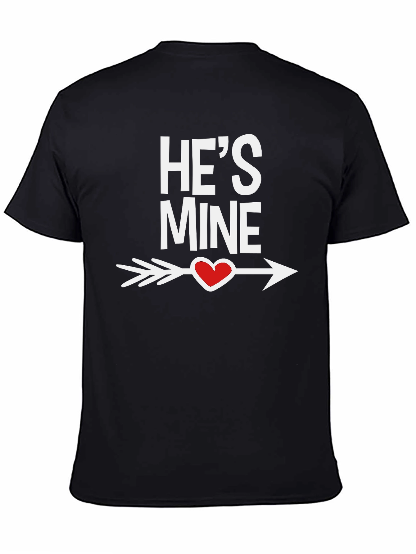 Hes Mine Heart Arrow Black T-Shirt