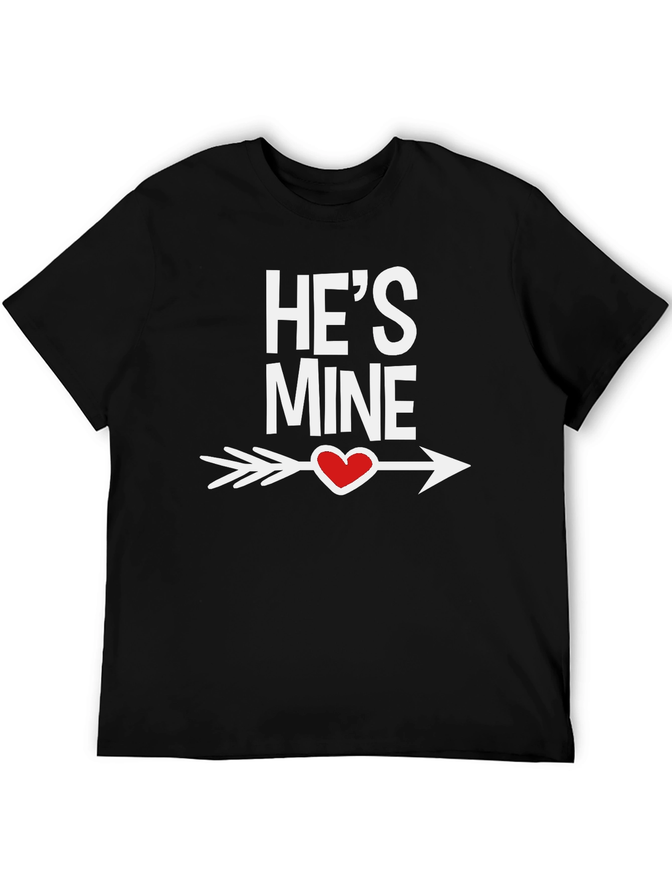 Hes Mine Heart Arrow Black T-Shirt