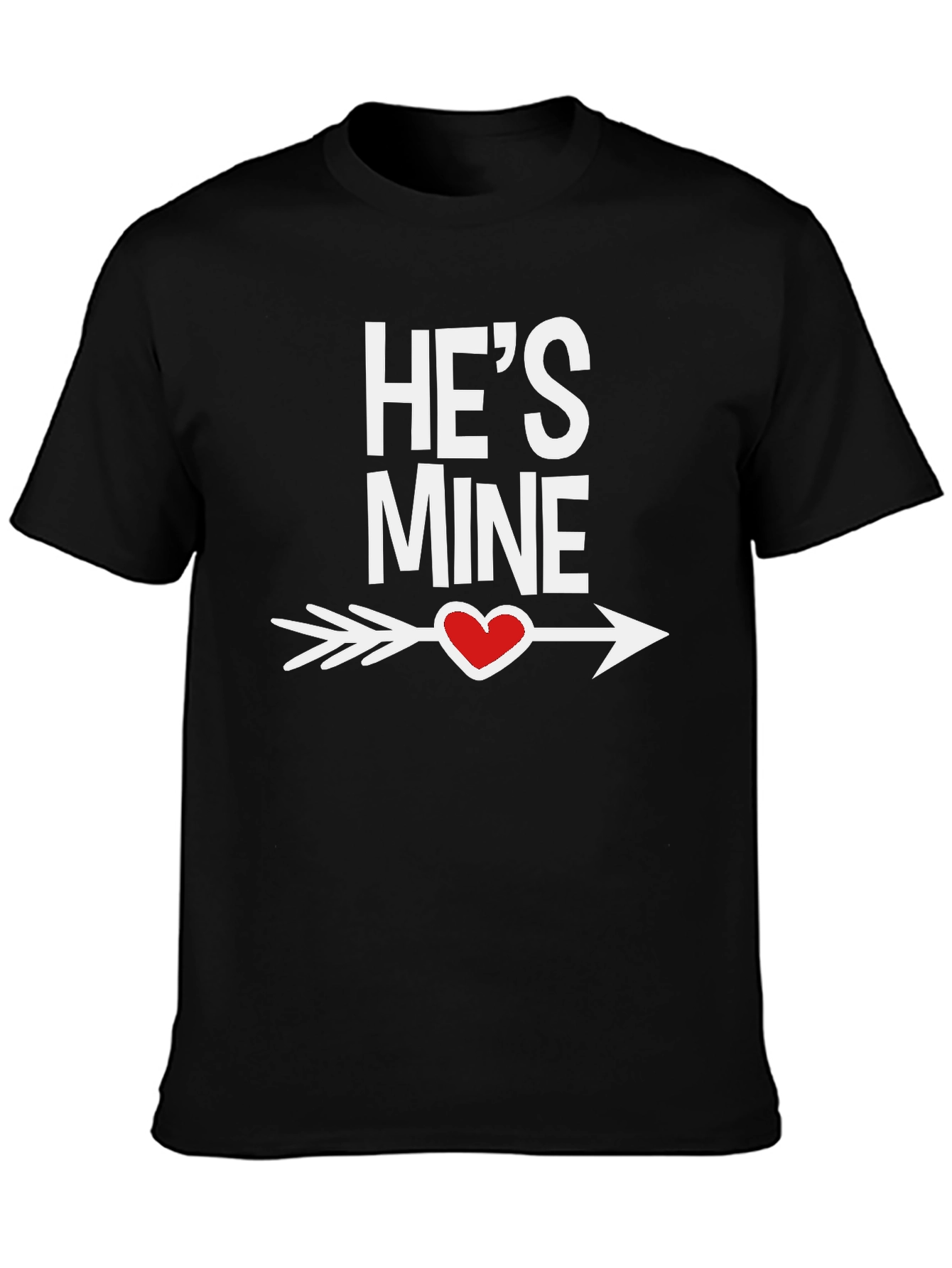 Hes Mine Heart Arrow Black T-Shirt
