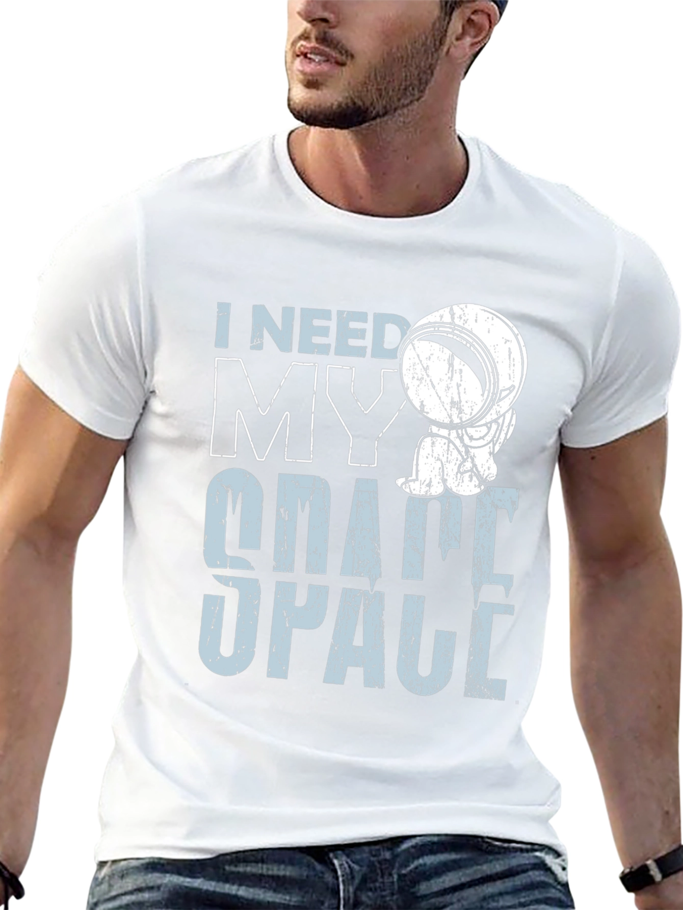 I Need My Space Graphic Tee - Astronaut Design