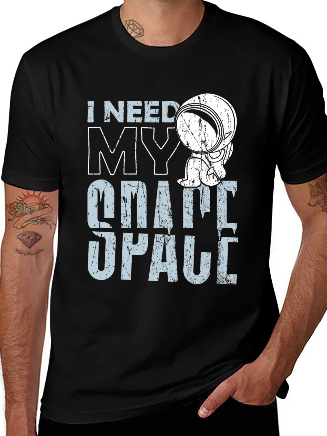 I Need My Space Graphic Tee - Astronaut Design