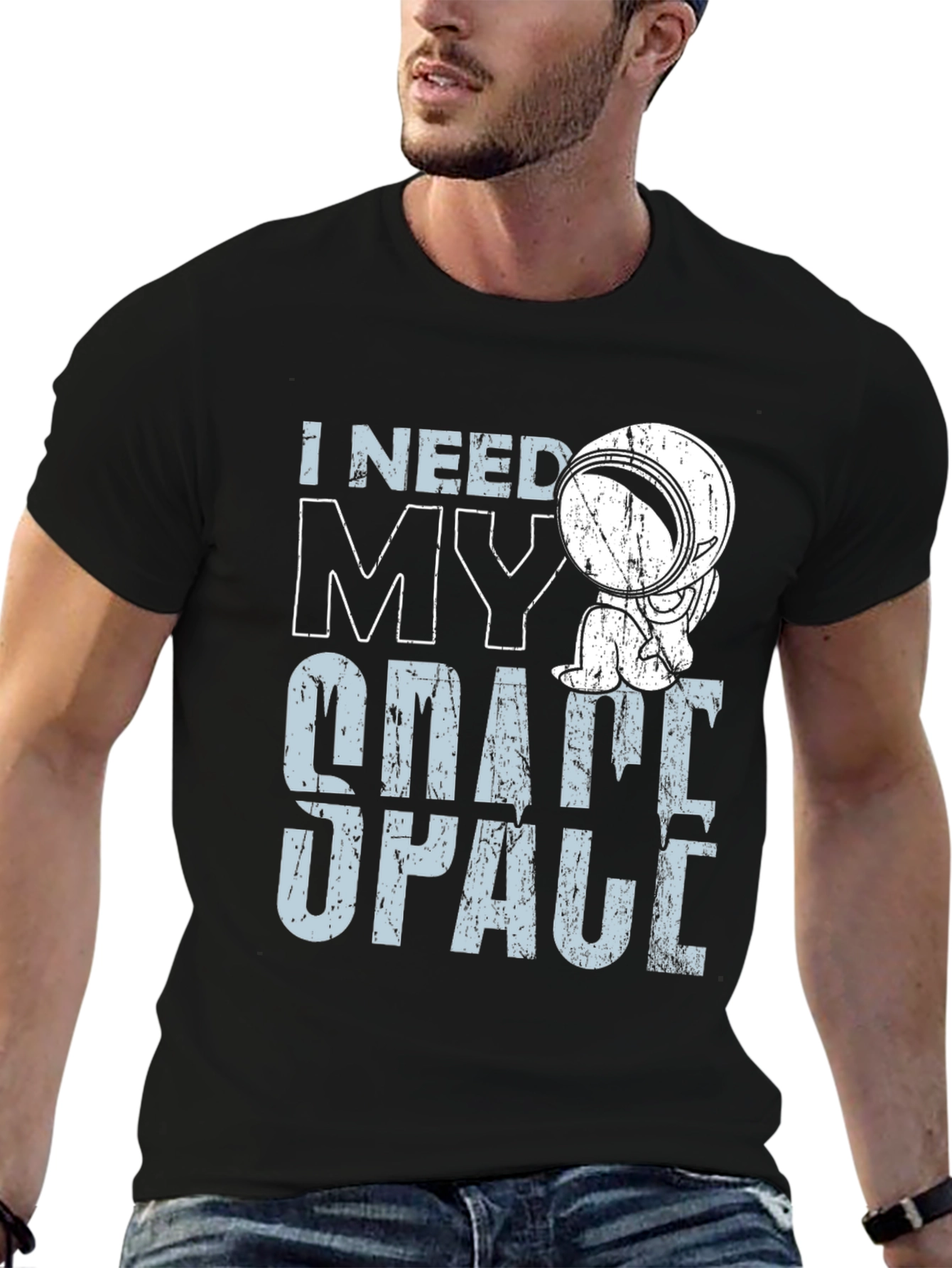 I Need My Space Graphic Tee - Astronaut Design