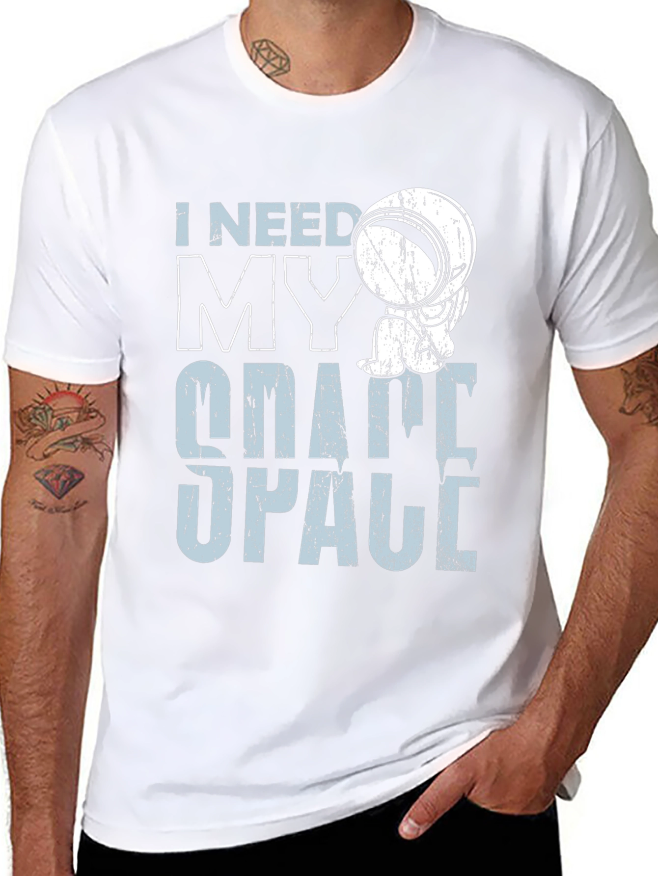 I Need My Space Graphic Tee - Astronaut Design