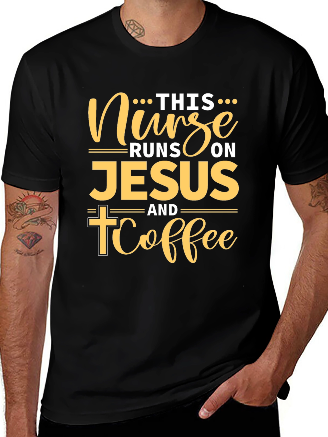 Nurse Runs on Jesus & Coffee T-Shirt
