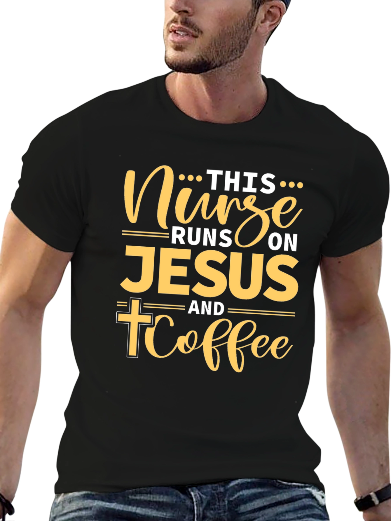 Nurse Runs on Jesus & Coffee T-Shirt