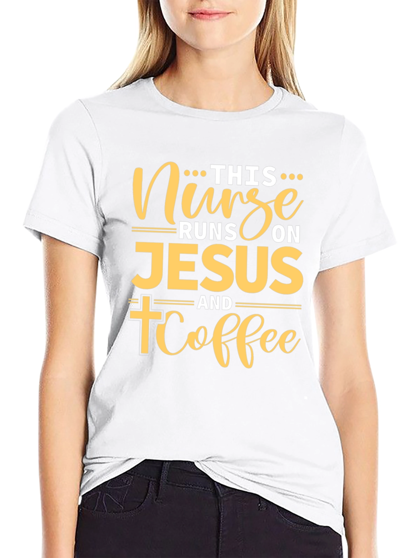 Nurse Runs on Jesus & Coffee T-Shirt