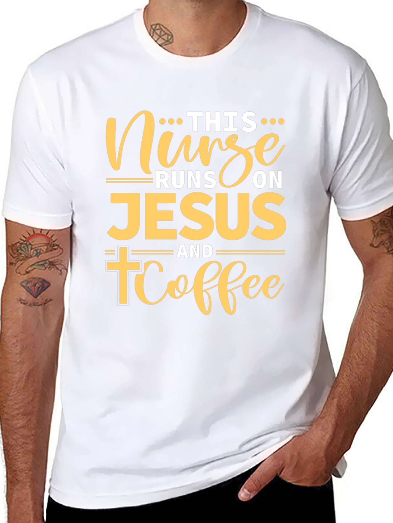 Nurse Runs on Jesus & Coffee T-Shirt