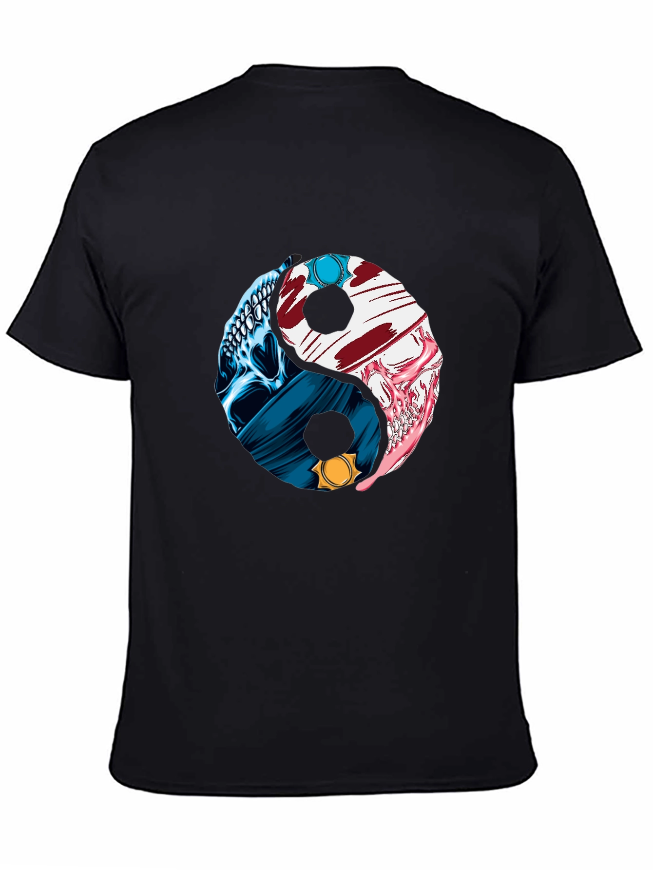 Yin Yang Skull Graphic T-Shirt