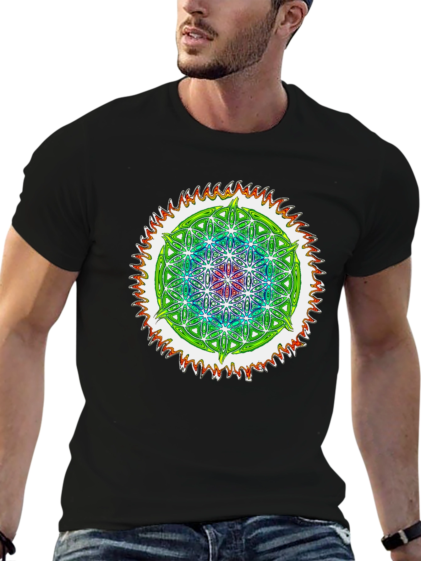 Psychedelic Flower of Life Graphic Tee
