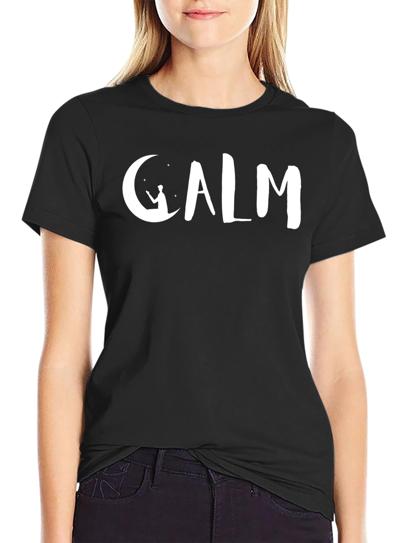 Calm Moon & Star Graphic Tee - Relaxed Fit
