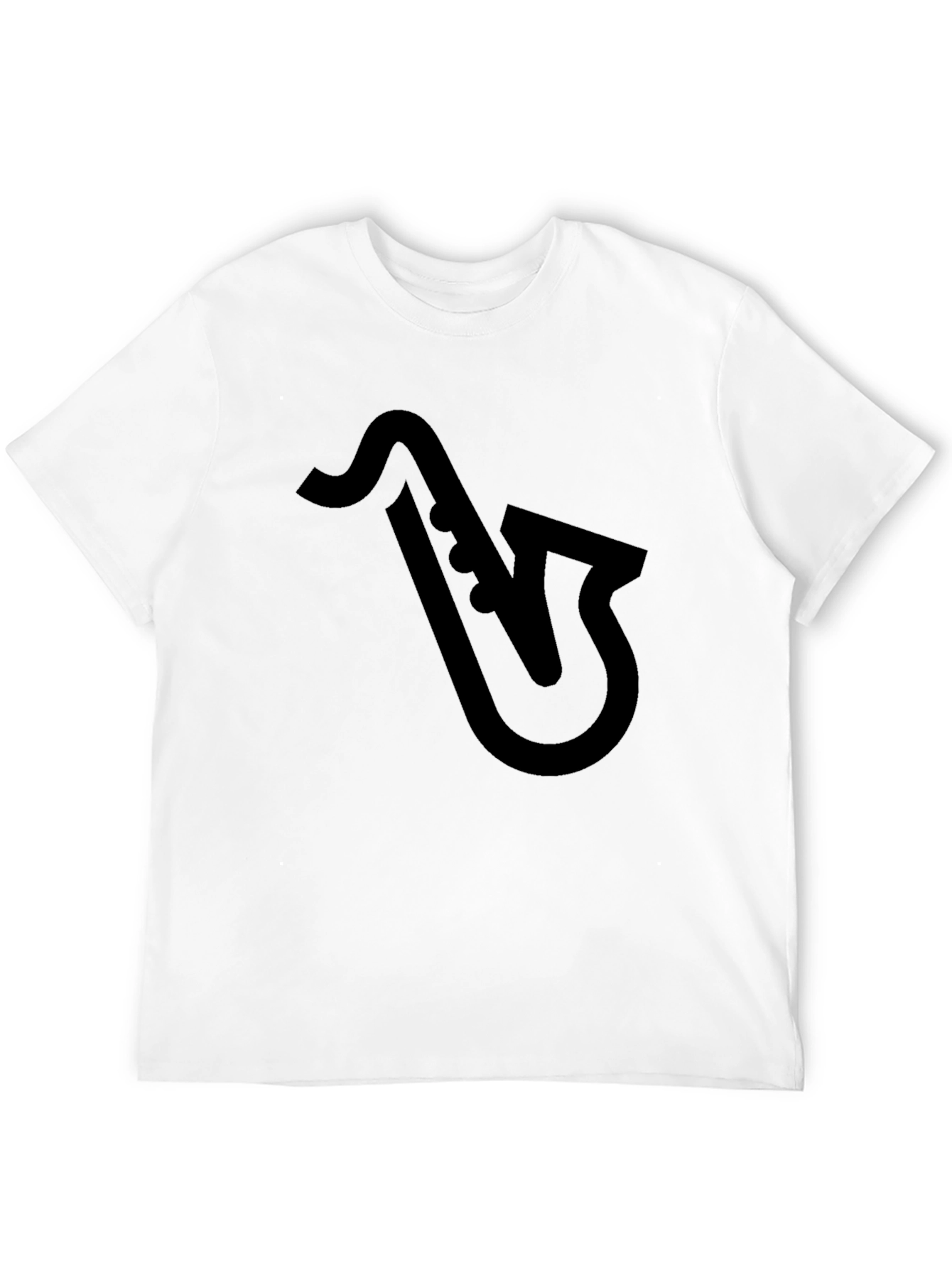 Saxophone Graphic Tee - Black Cotton T-Shirt
