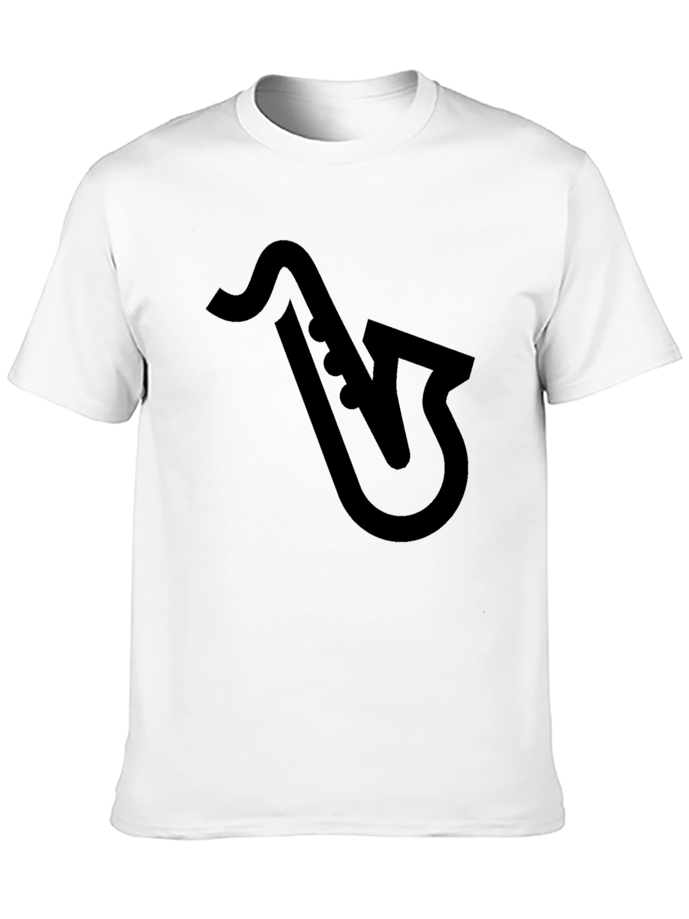 Saxophone Graphic Tee - Black Cotton T-Shirt