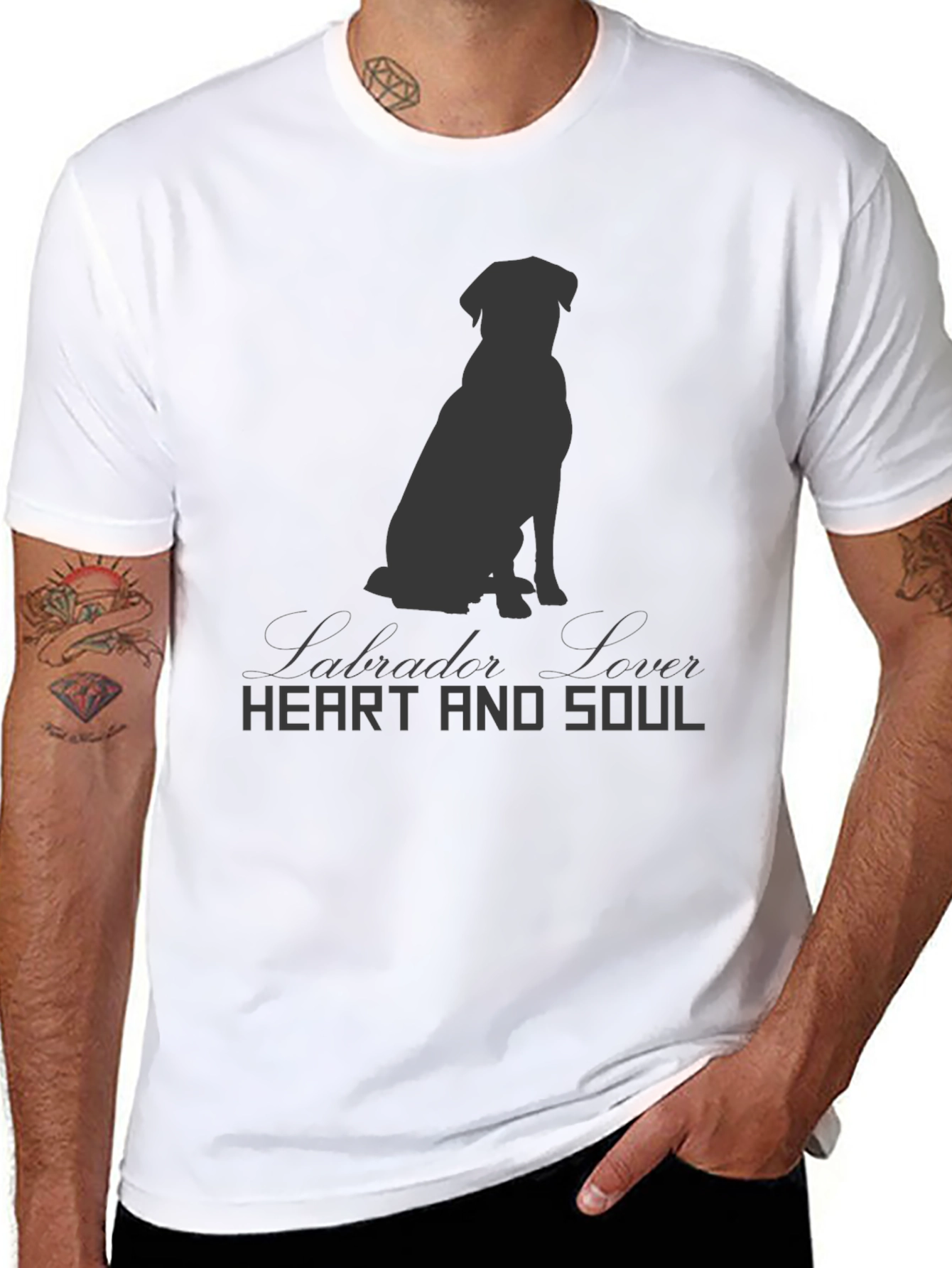 Labrador Lover Heart and Soul Black T-Shirt