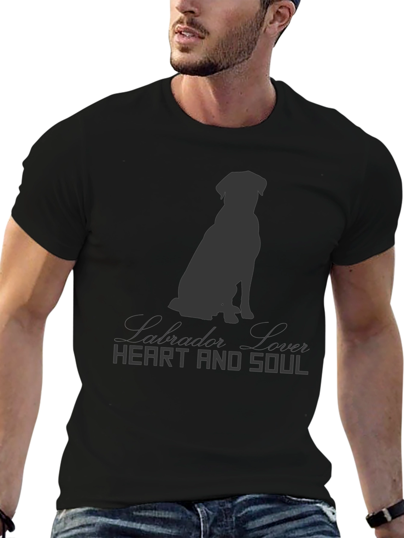 Labrador Lover Heart and Soul Black T-Shirt
