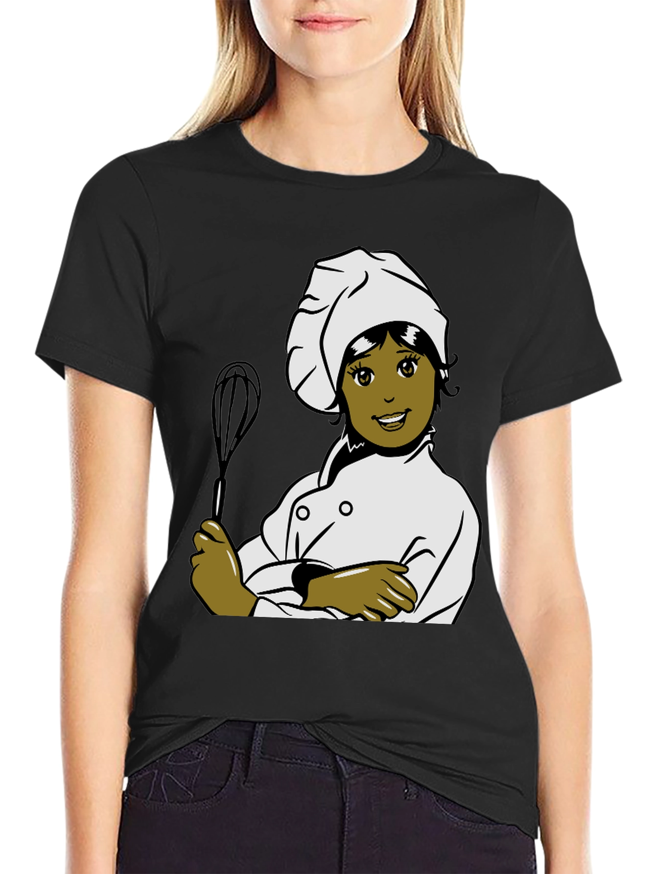 Chef Woman Cartoon Graphic T-Shirt
