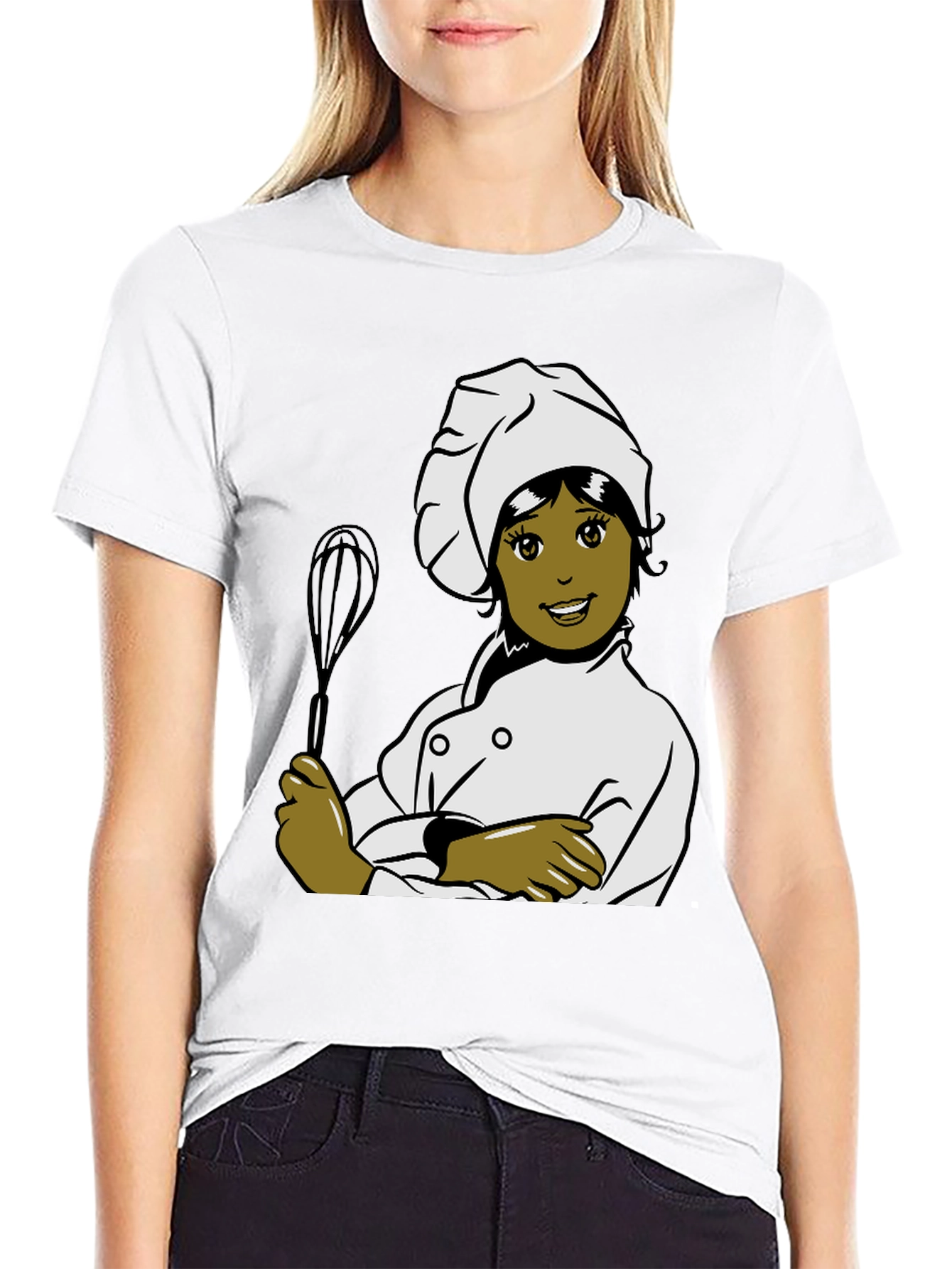 Chef Woman Cartoon Graphic T-Shirt
