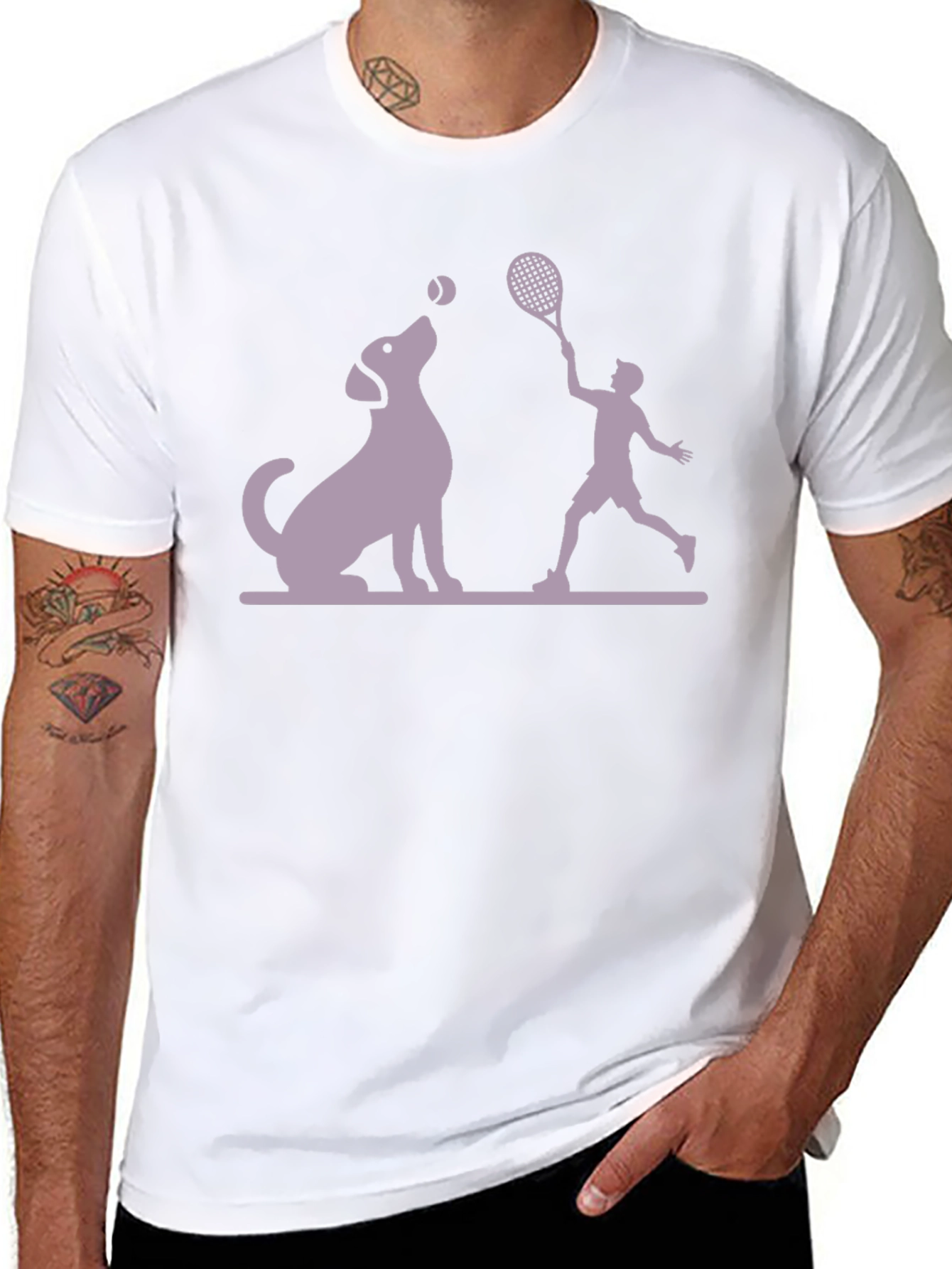 Dog & Tennis Player Graphic Tee