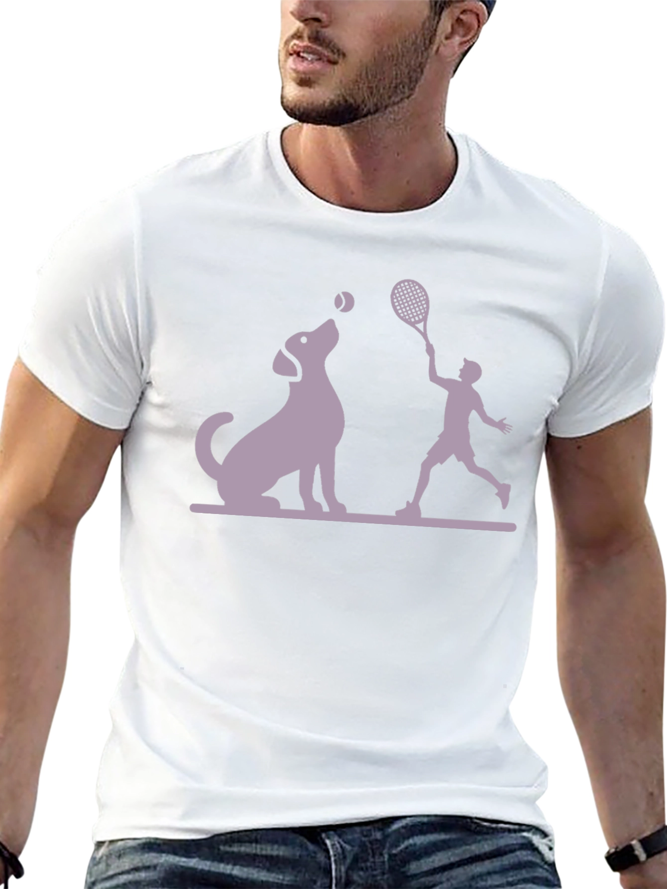 Dog & Tennis Player Graphic Tee