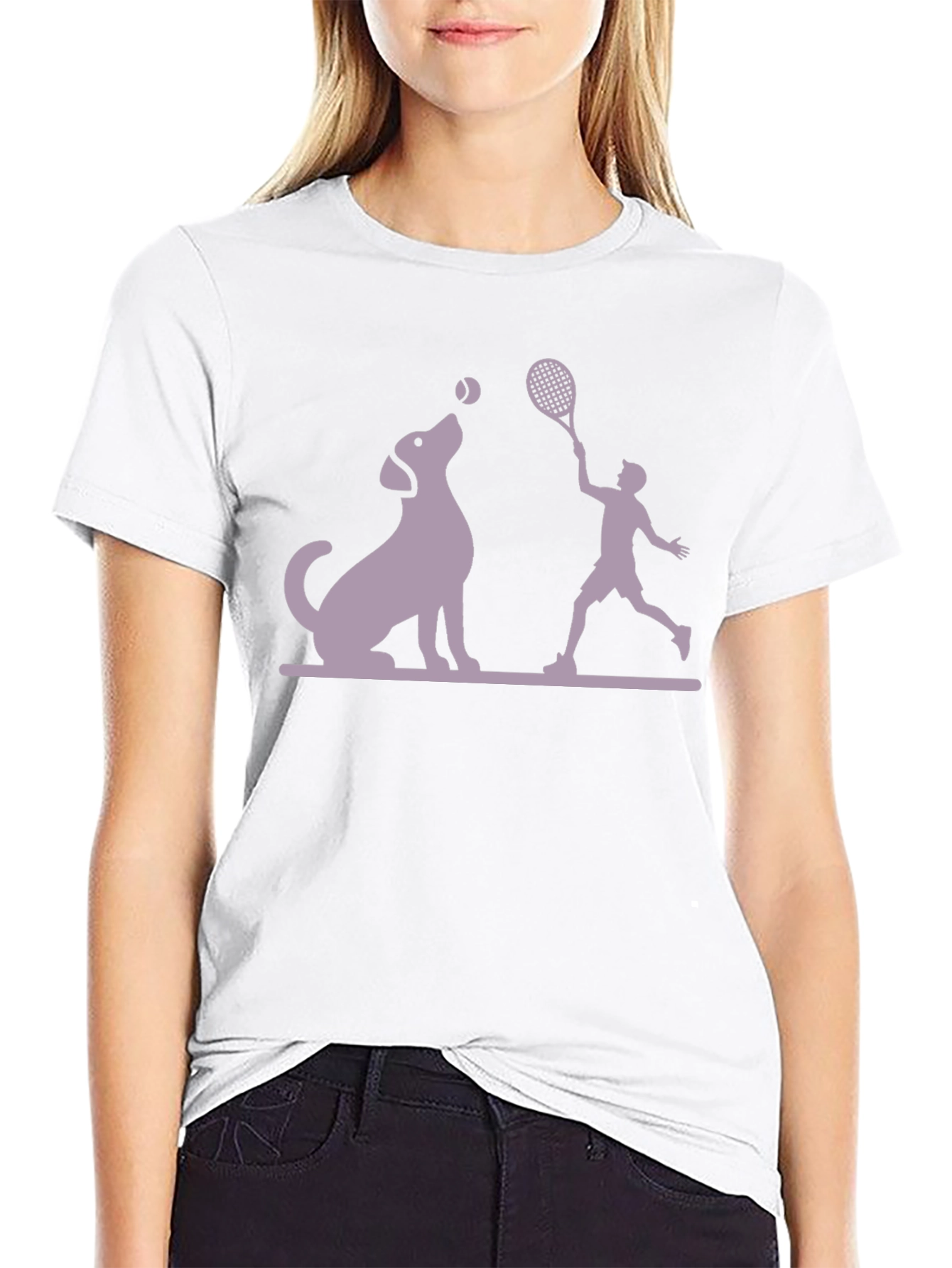 Dog & Tennis Player Graphic Tee