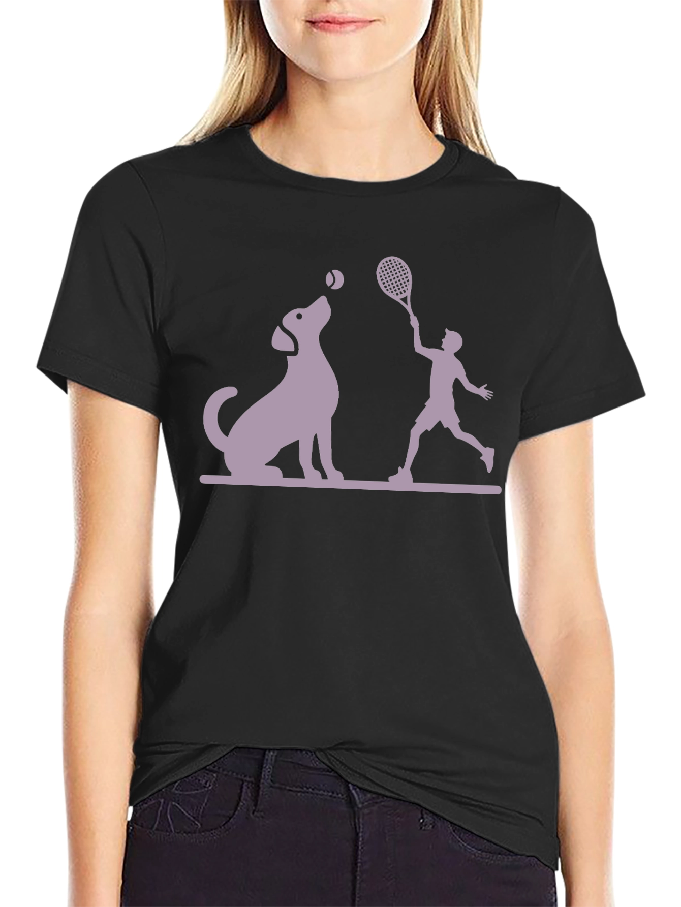 Dog & Tennis Player Graphic Tee