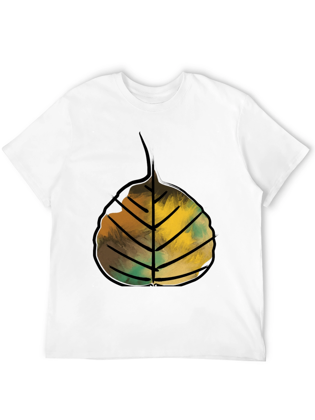 Leaf Graphic Print Crew Neck Tee