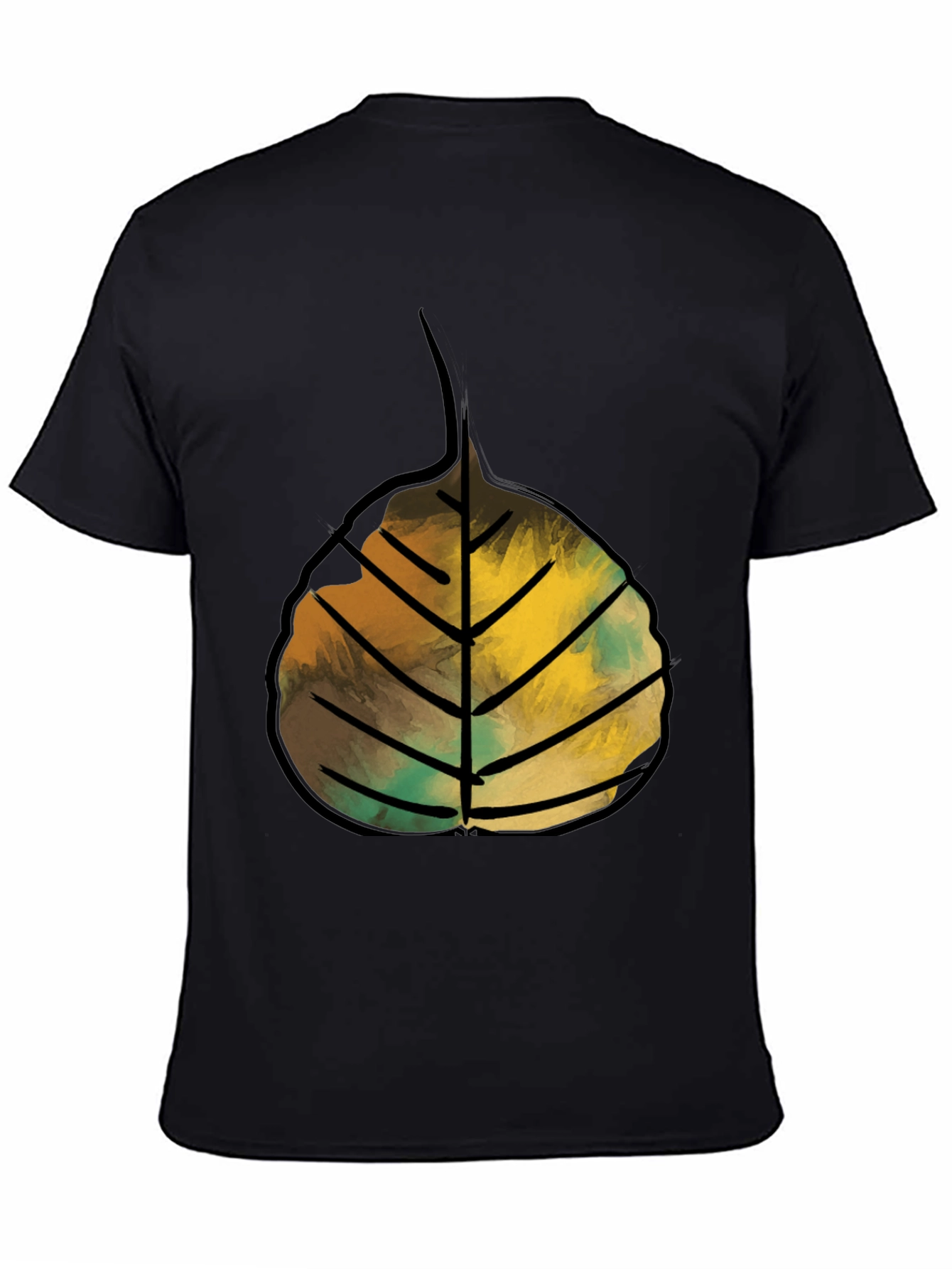 Leaf Graphic Print Crew Neck Tee