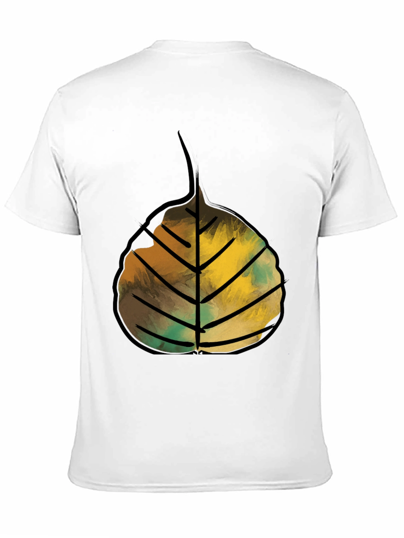 Leaf Graphic Print Crew Neck Tee